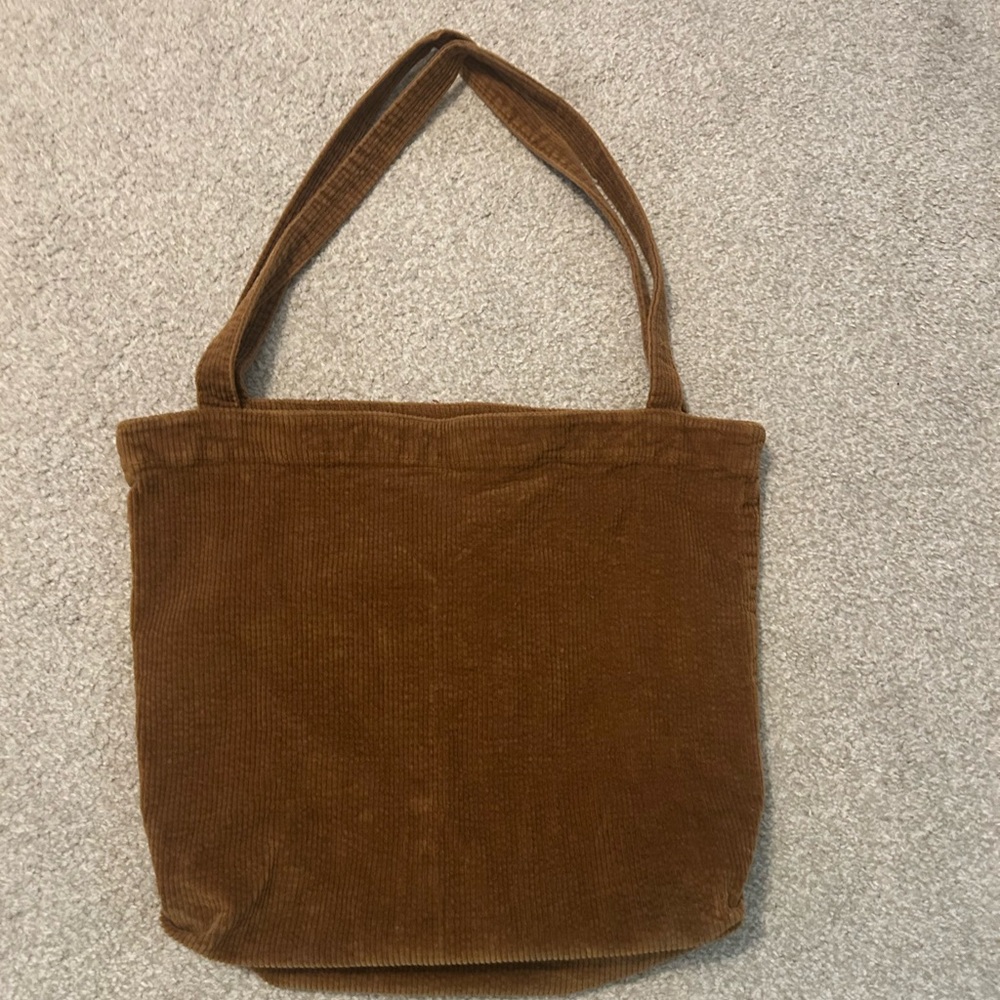 Brown Corduroy Tote Bag
